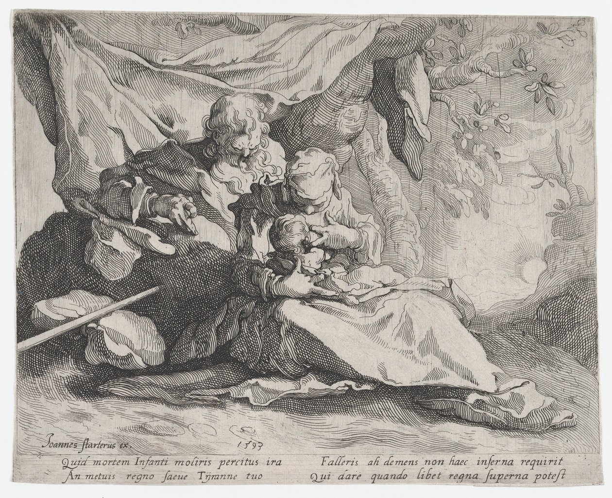 Il riposo durante la fuga in Egitto, 1593 da Gerrit Pietersz Sweelink