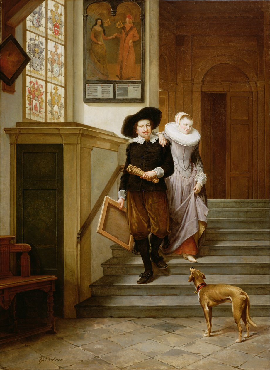 Frans Hals (1580-1666) e sua moglie Lysbeth Reyniersdr da Gerrit Postma