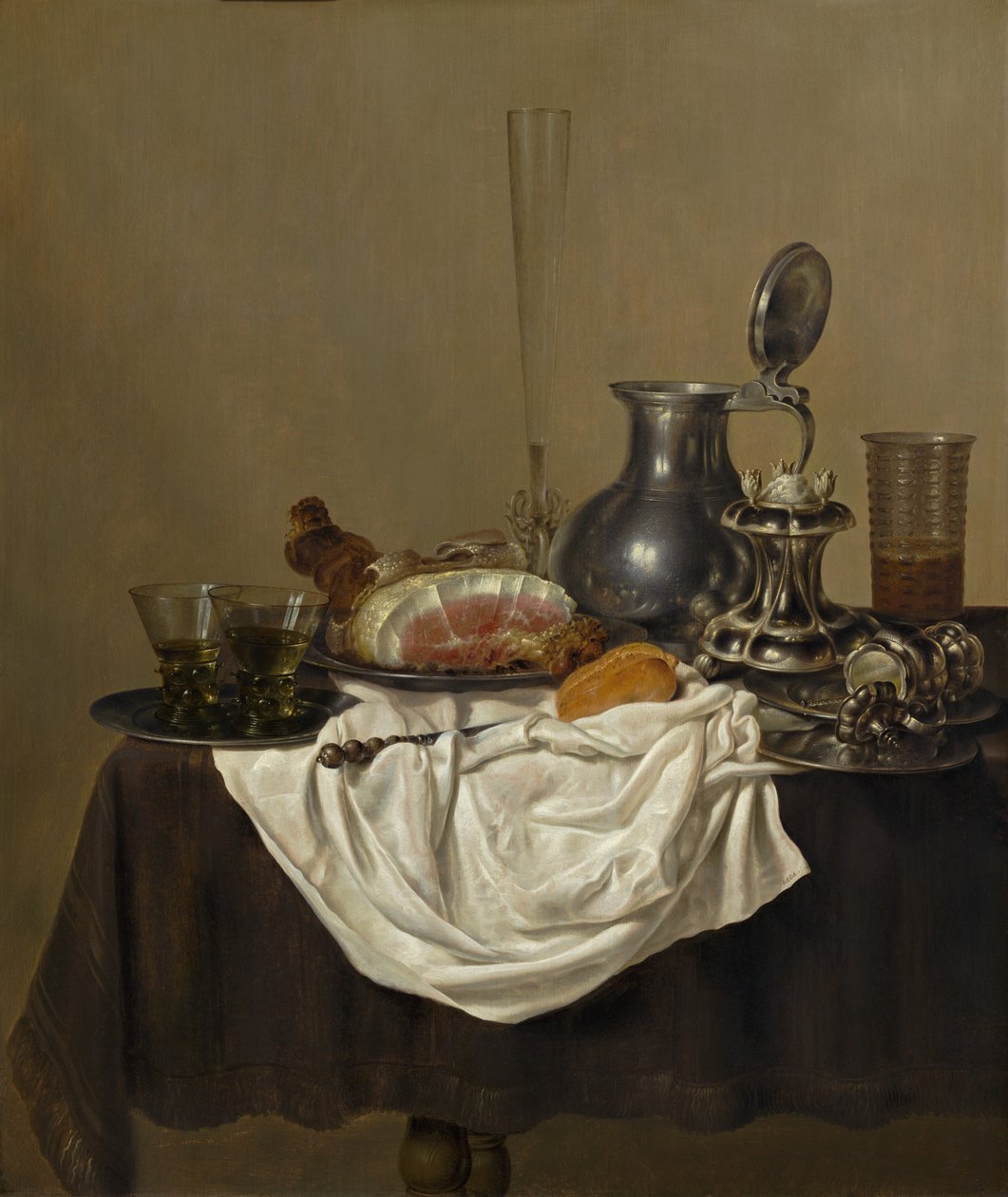 Natura morta con prosciutto da Gerrit Willemsz. Heda