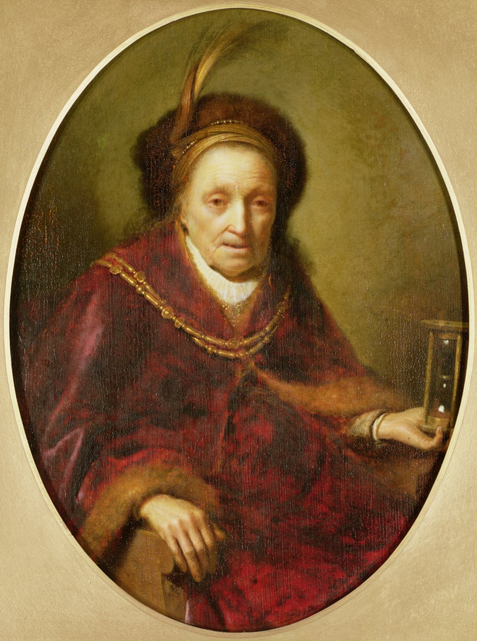 Una vecchia con una clessidra da Gerrit Dou