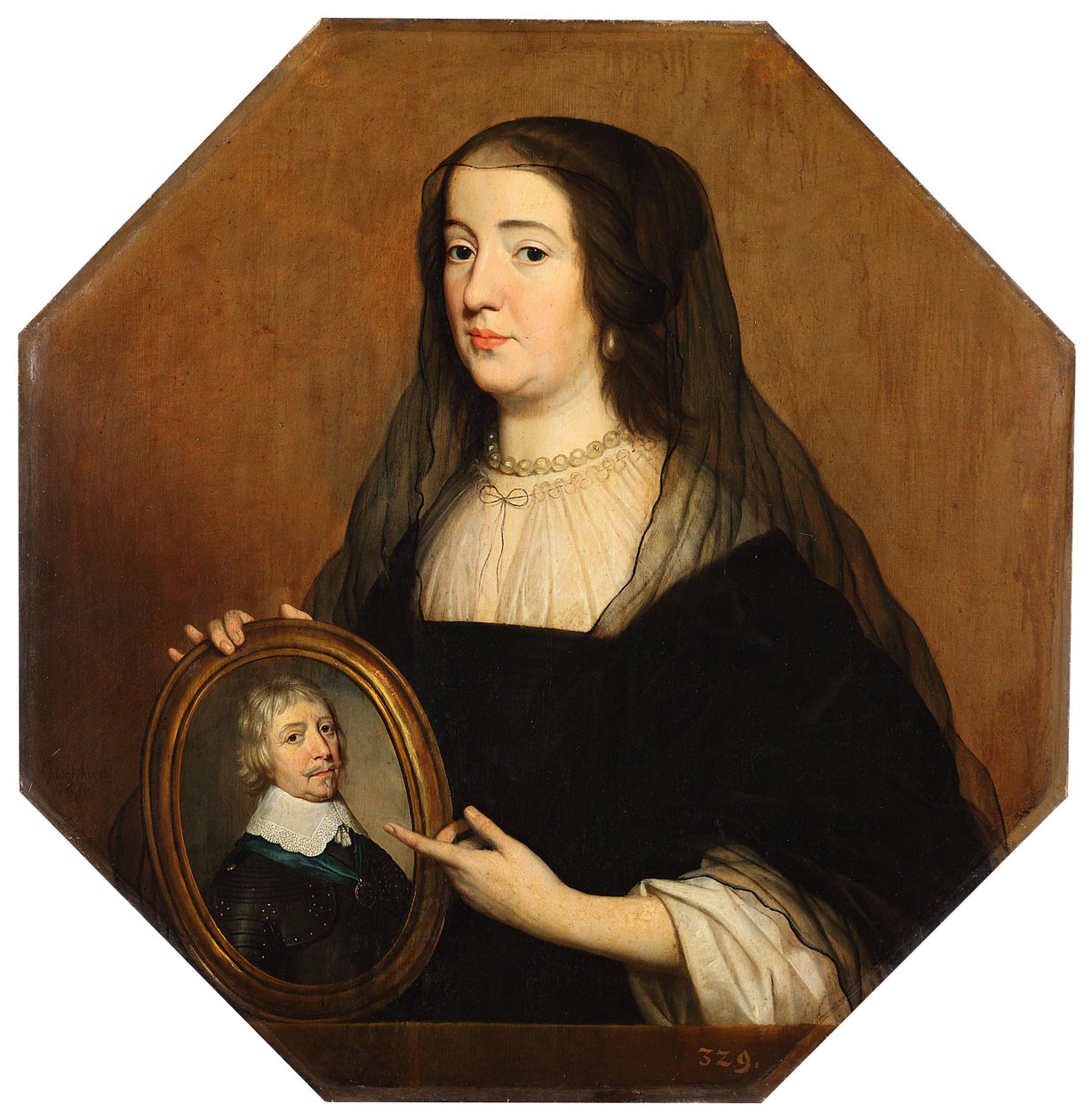 Amalie von Solms (1602-1675) in Witwentracht da Gerrit van Honthorst