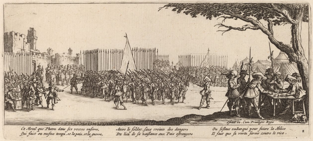 Reclutamento delle truppe da Gerrit van Schagen after Jacques Callot