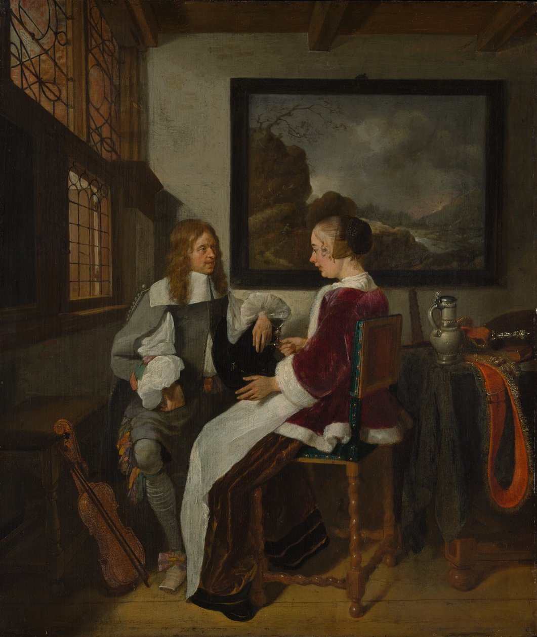 Conversazione sentimentale, primi anni 1660 da Gerritsz Quiringh van Brekelenkam