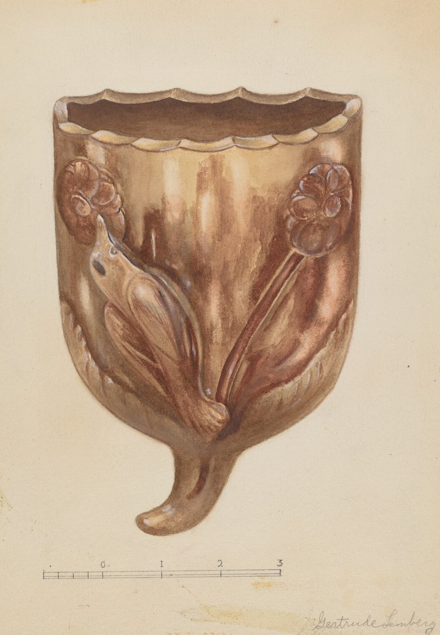Tasca da parete per fiori, c. 1936 da Gertrude Lemberg