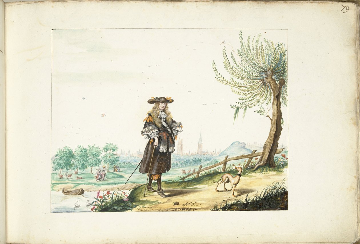 Moses ter Borch in campagna fuori Zwolle da Gesina ter Borch (signed by artist)