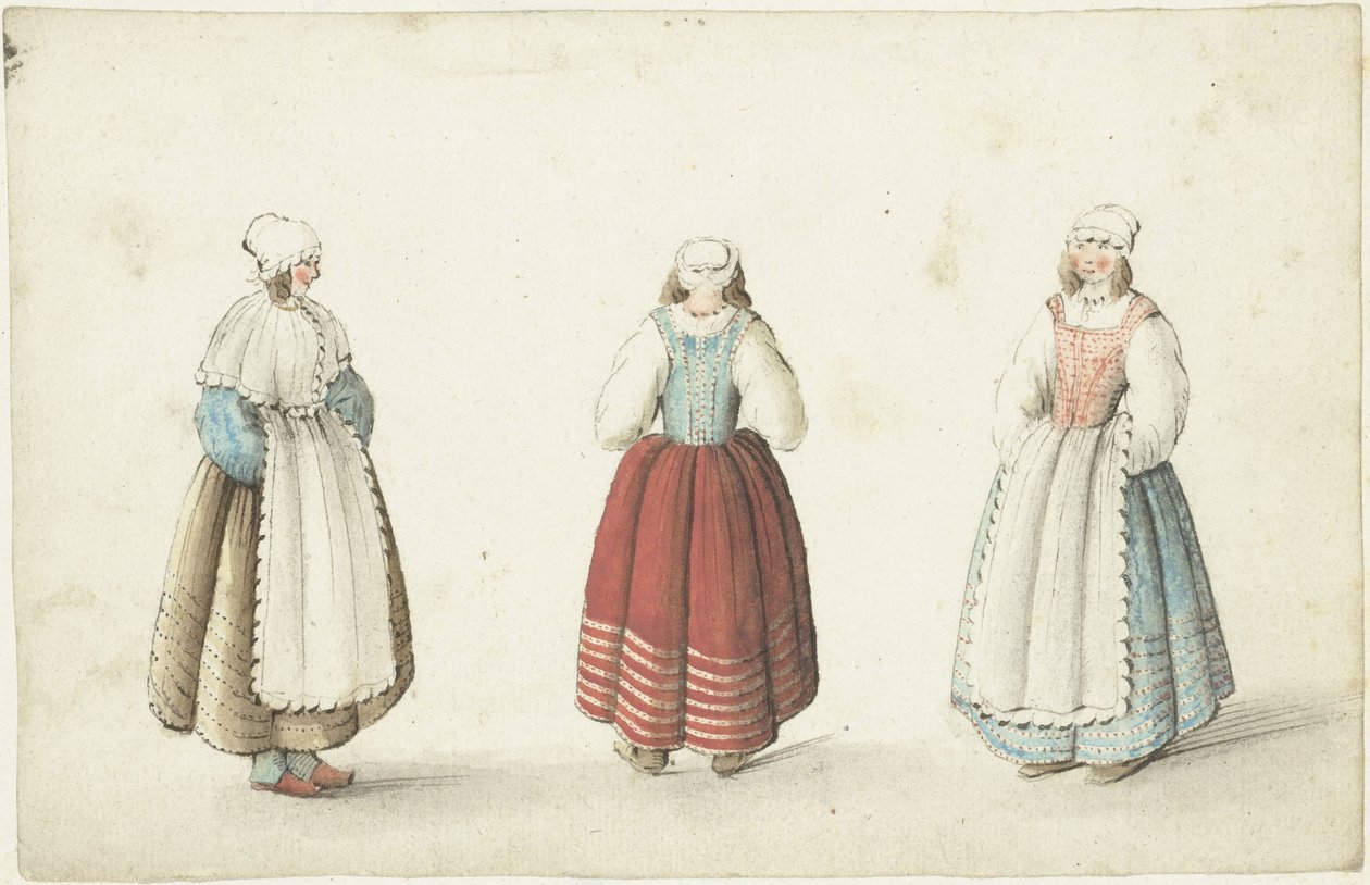 Tre donne in piedi da Gesina ter Borch