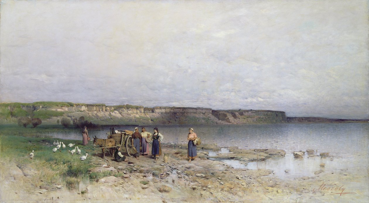 Lago Balaton con la riva di Akarattya, 1885 da Geza Meszoly