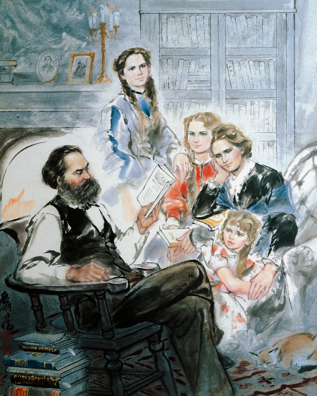 Karl Marx e la sua famiglia da Ghan Zen Mon