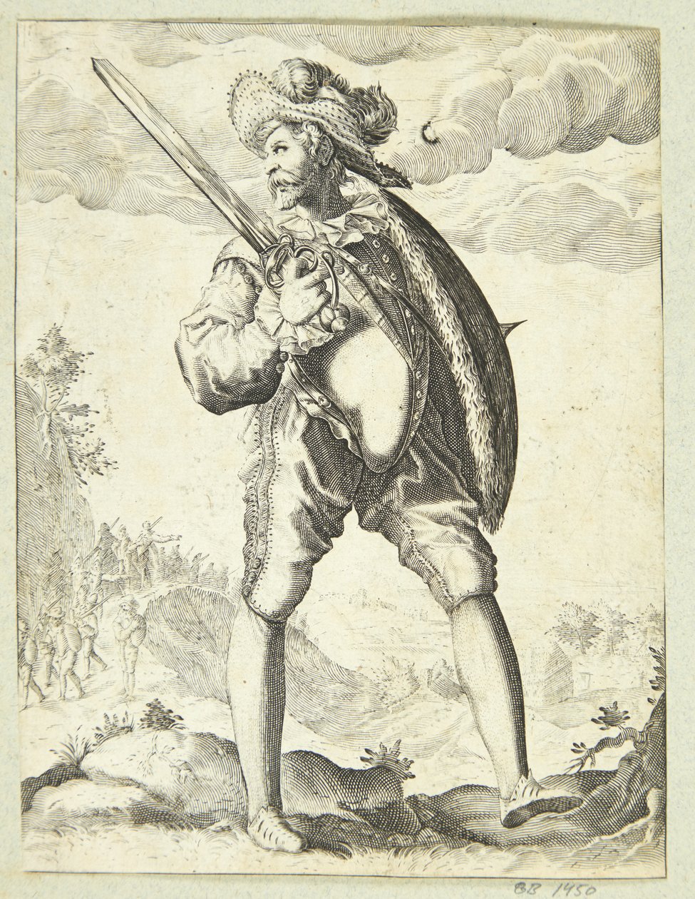 Soldato armato di spada e scudo da Gheyn, Jacques II de
