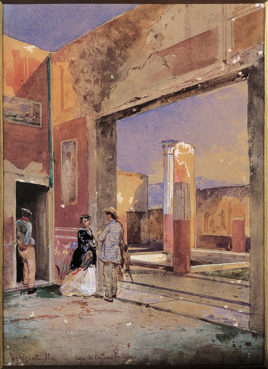 Italia, Casa di Castore e Polluce a Pompei 1857 da Giacinto Gigante