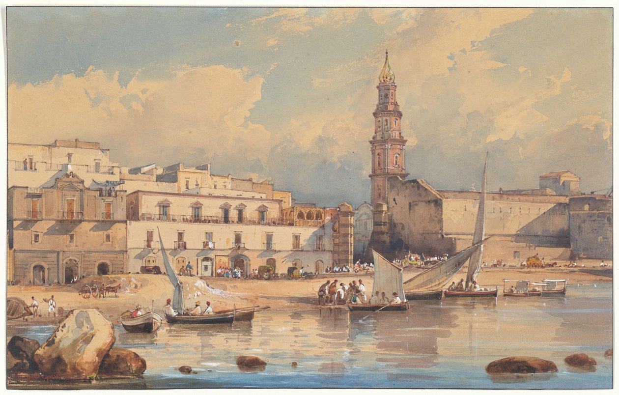 Veduta di Marinella, Strada di Portici, presso Napoli da Giacinto Gigante