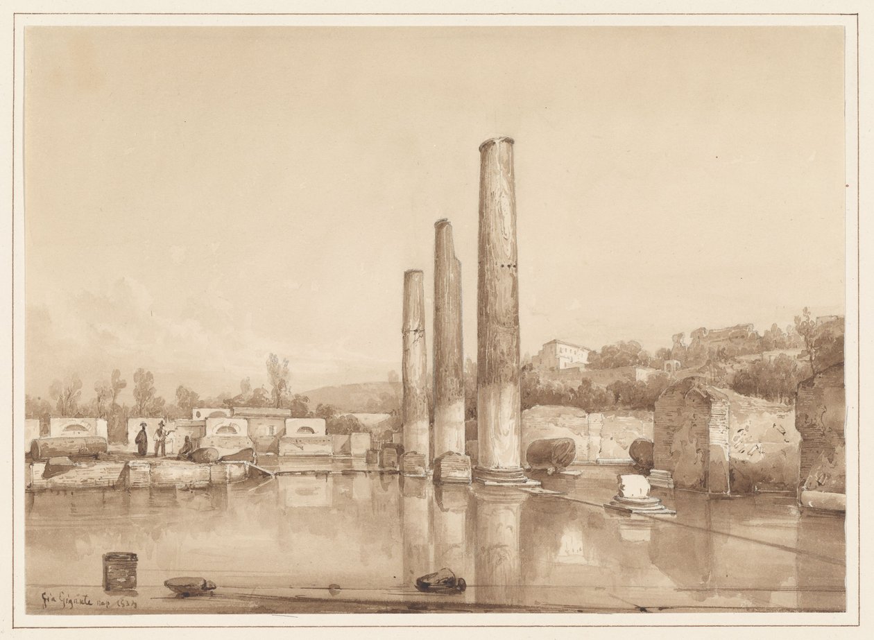 Veduta delle rovine di Pompei da Giacinto Gigante