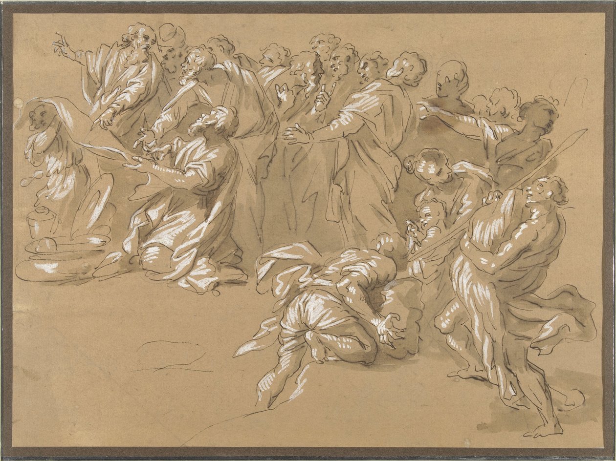 Il ritrovamento della coppa nel sacco di Beniamino (?) da Giacinto Gimignani