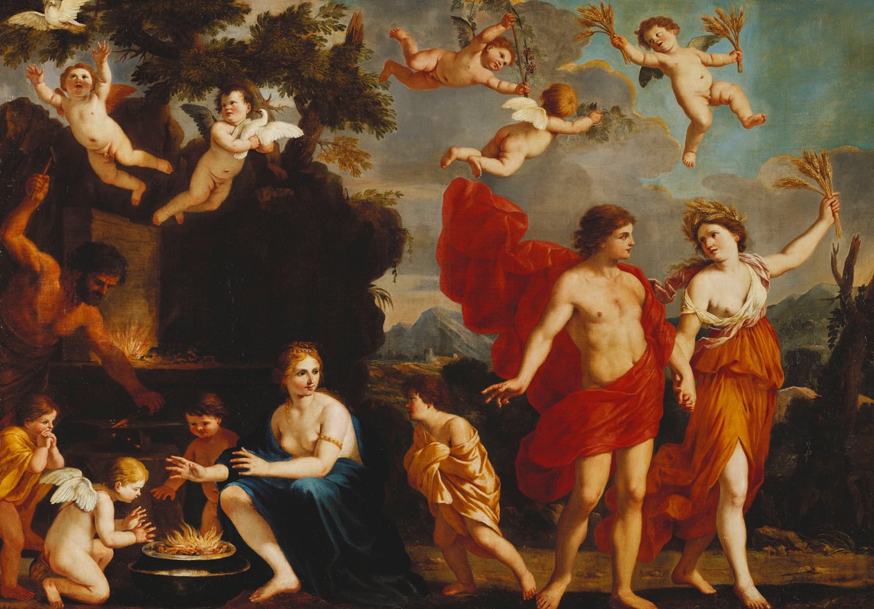 Sine Baccho et Cerere Friget Venus da Giacinto Gimignani or Gemignano
