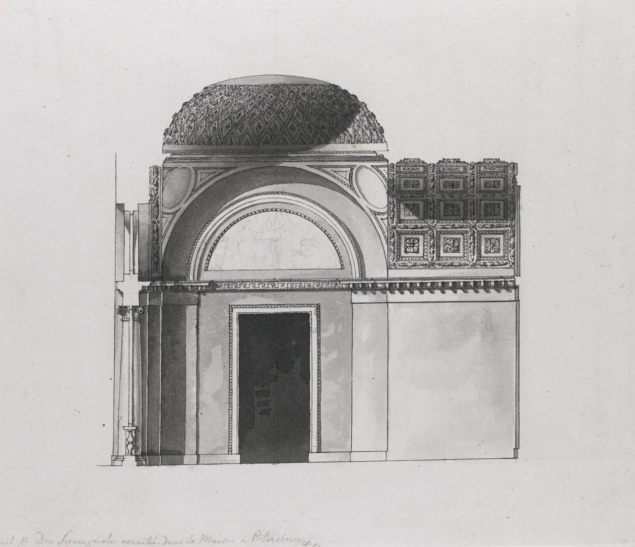 Progetto di mobile per il Duca di Serracapriola a Pietroburgo da Giacomo Antonio Domenico Quarenghi