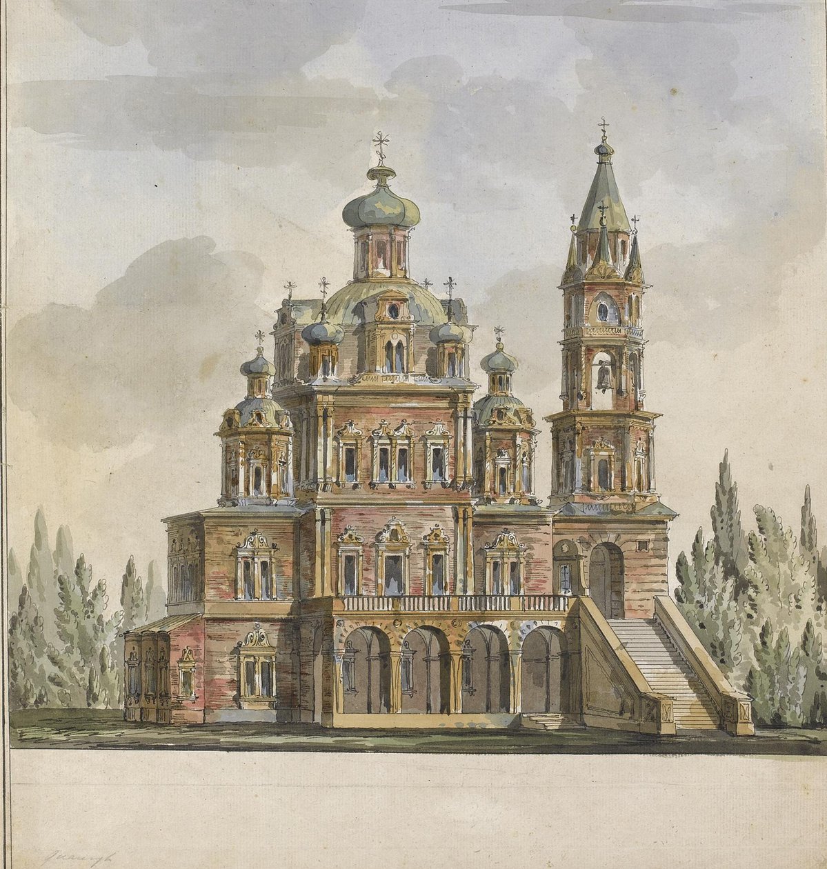 Progetto per la Chiesa della Dormizione della Theotokos in via Pokrovka a Mosca da Giacomo Antonio Domenico Quarenghi