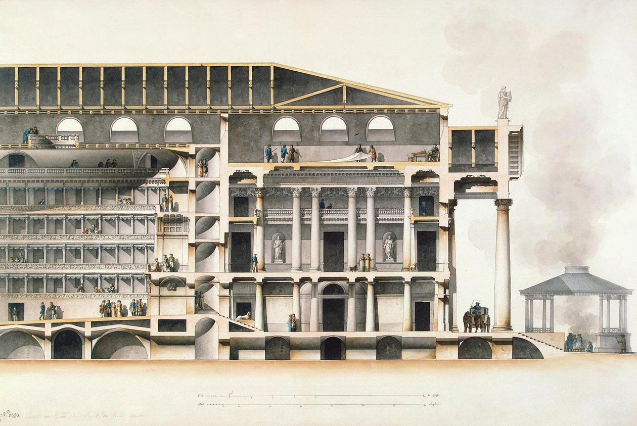 Il Teatro Imperiale Bolshoi Kamenny di San Pietroburgo, inizio XIX secolo da Giacomo Antonio Domenico Quarenghi