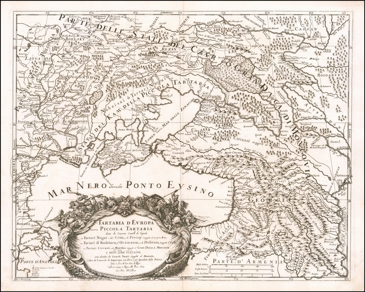 1684 map of Little Tartary by Giacomo Cantelli da Vignola da Giacomo Cantelli