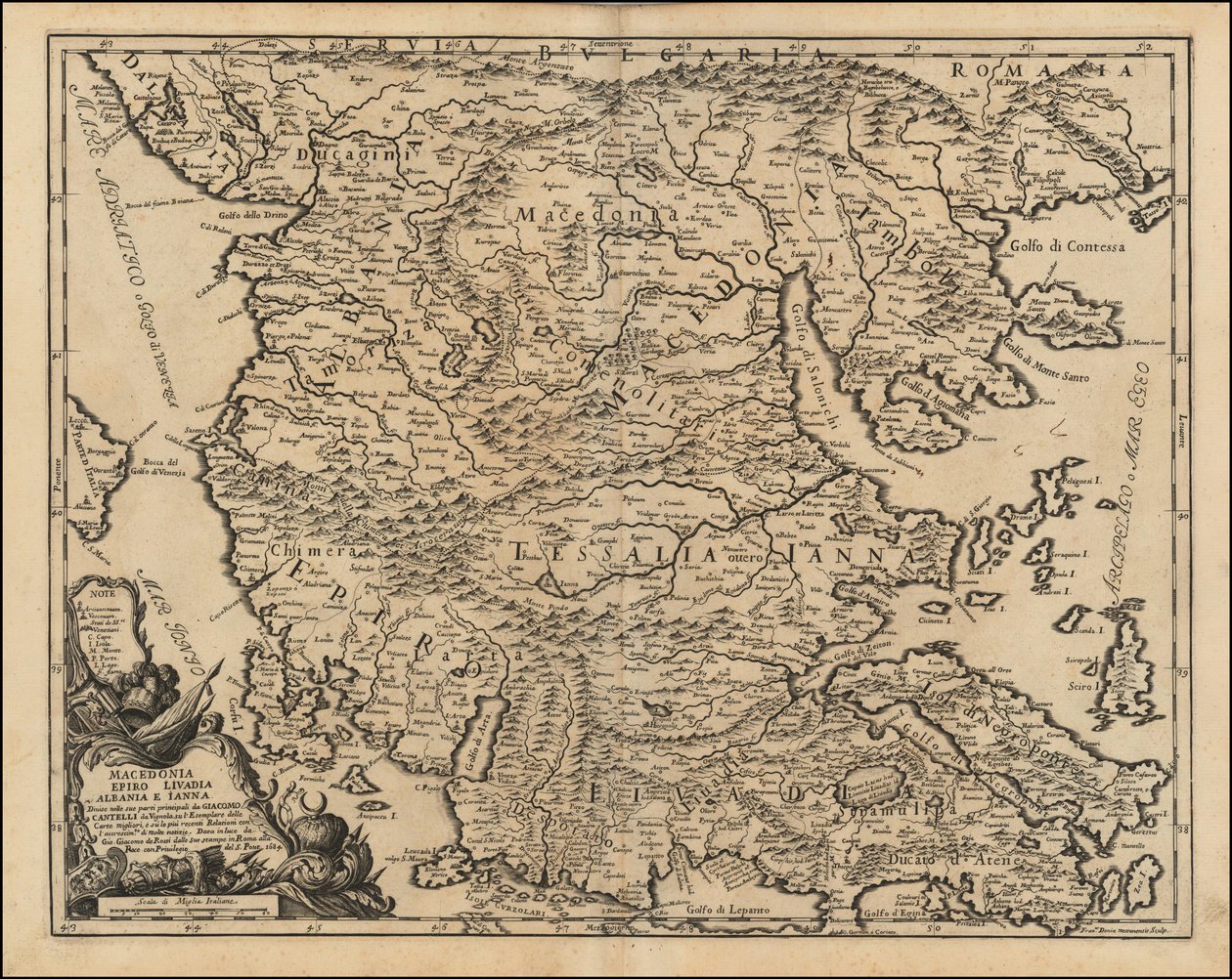 Carta della Tessaglia e della Macedonia del 1684 di Giacomo Cantelli da Vignola da Giacomo Cantelli