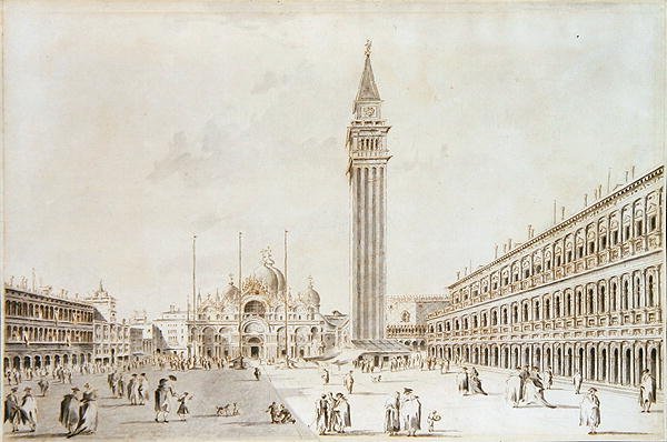 Veduta di Piazza San Marco verso la Basilica e il Campanile da Giacomo Guardi