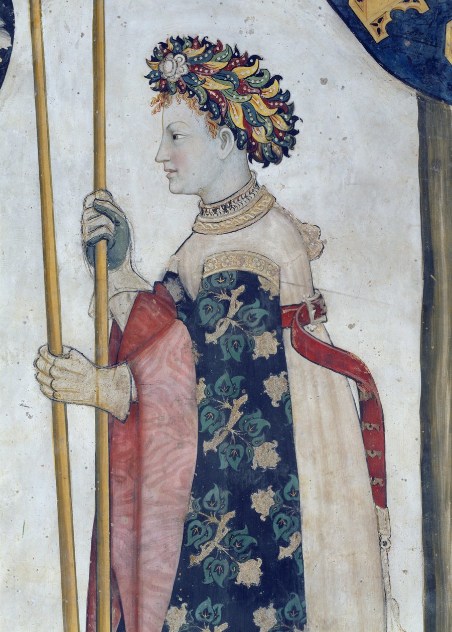 I Nove Prodi e le Nove Prodi Donne, dettaglio di Semiramide, 1418-30 da Giacomo Jaquerio
