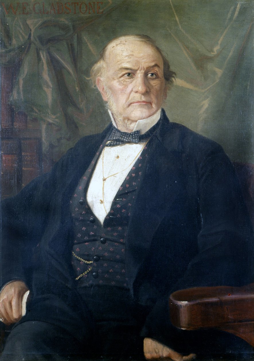 Ritratto di William Ewart Gladstone. Politico britannico (1809-1898). Dipinto di Mantegazza. Milano Museo del Risorgimento. da Giacomo Mantegazza