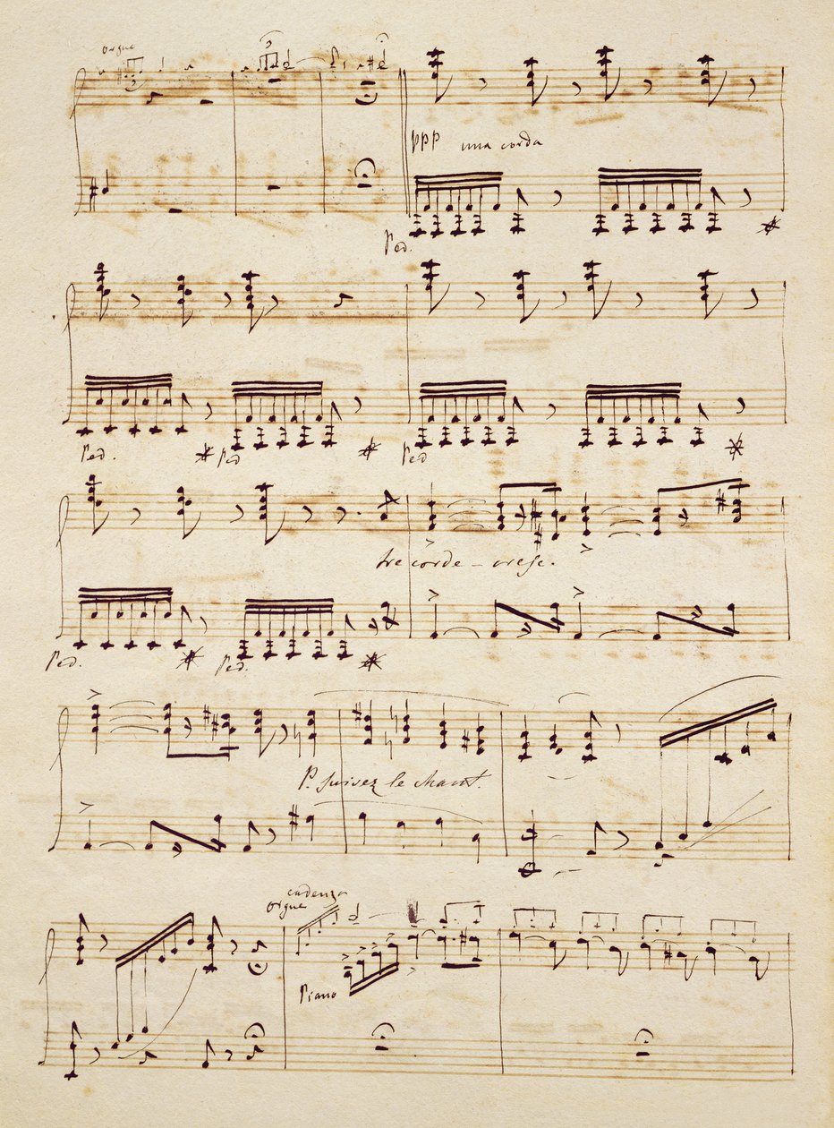 Pagina manoscritta della partitura di 