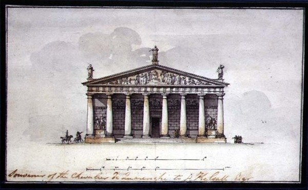 Elevazione delle Scuderie a Tsarskoye Selo da Giacomo Quarenghi