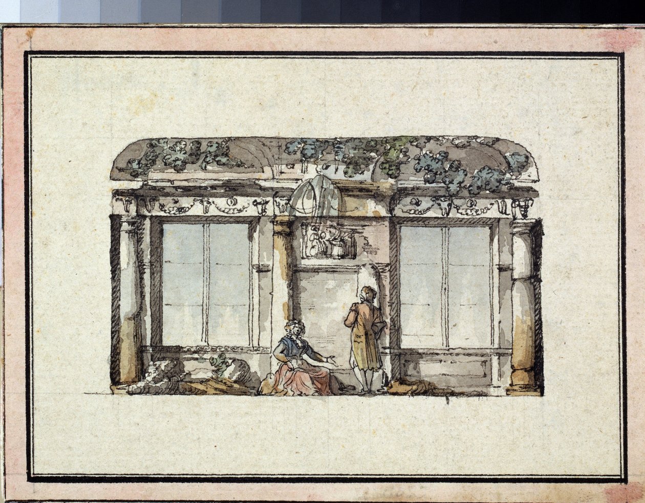 Progetto per la decorazione di una sala con due finestre da Giacomo Quarenghi