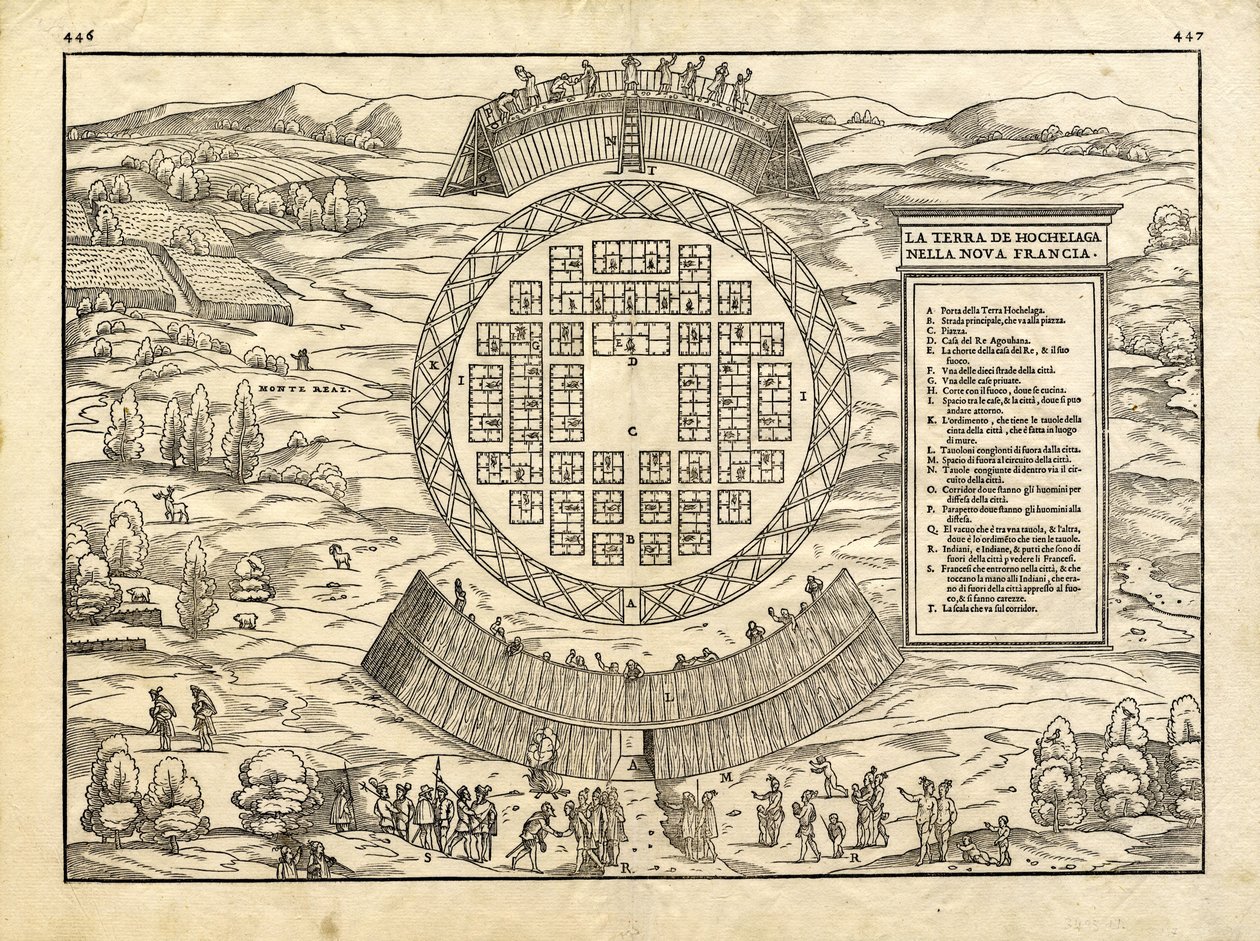 La Terra de Hochelaga nella Nova Francia (The Land of Hochelaga in New France) da Giacomo & Ramusio Giovanni Battista (1485-1557) Gastaldi