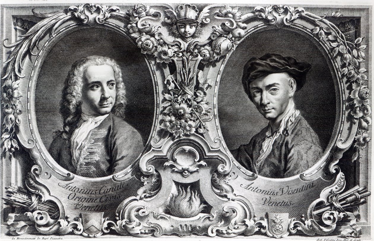 Canaletto e Antonio Visentini, inciso da Visentini da Giambattista Piazzetta