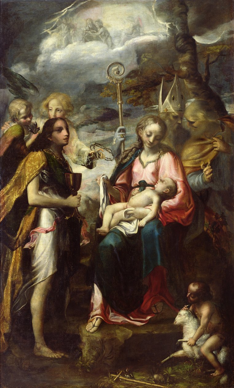Vergine e Bambino e il Mistero della Passione da Giambattista Tinti