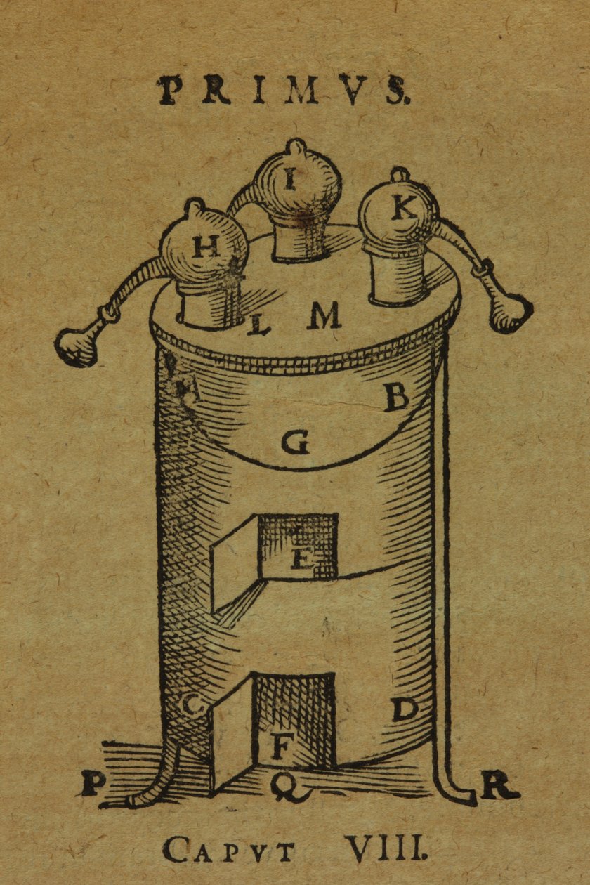 Un fermo immagine, mostrato a pagina 17 di De distillatione lib. IX da Giambattista della Porta