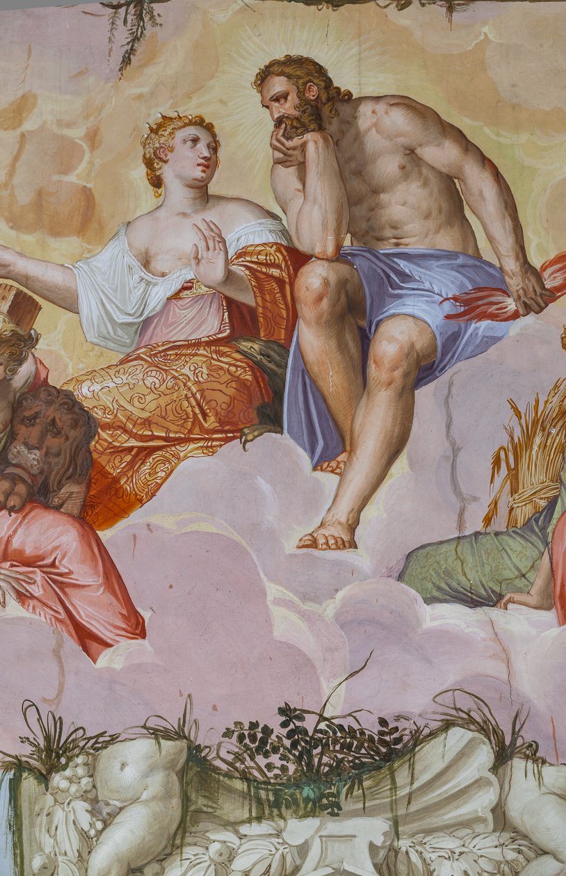 Giunone e Giove sdraiati su nuvole (dettaglio) da Giambattista Zelotti