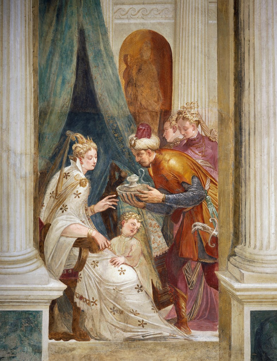 Sofonisba riceve il veleno in presenza del suo bambino da Giambattista Zelotti