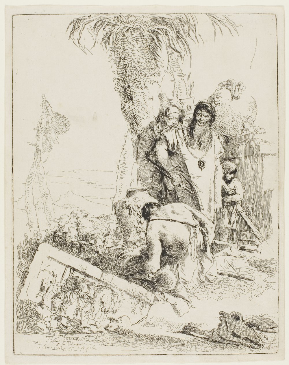 Un pastore con due maghi, da Scherzi da Giambattista Tiepolo