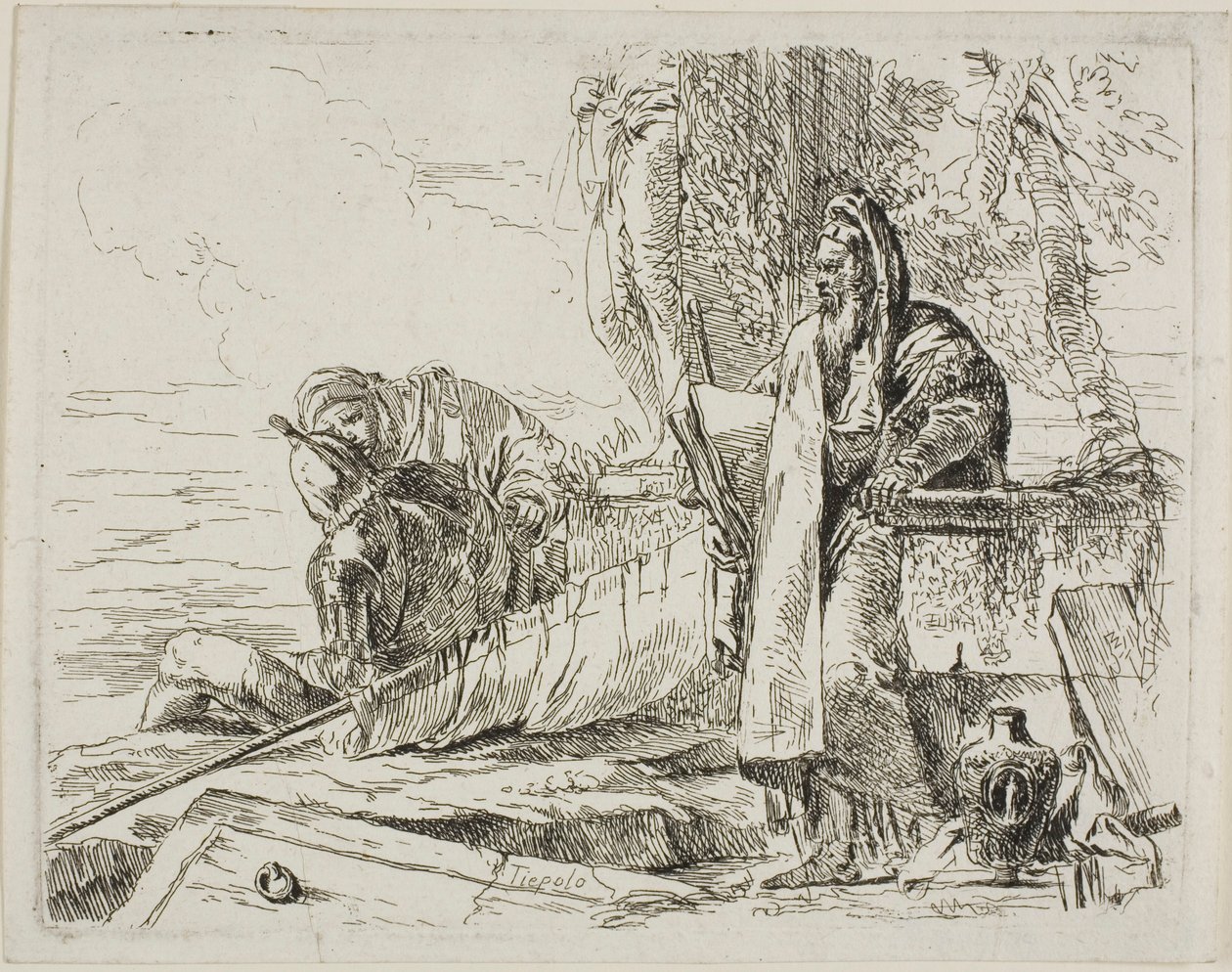 Filosofo in piedi e altre due figure, da Capricci da Giambattista Tiepolo