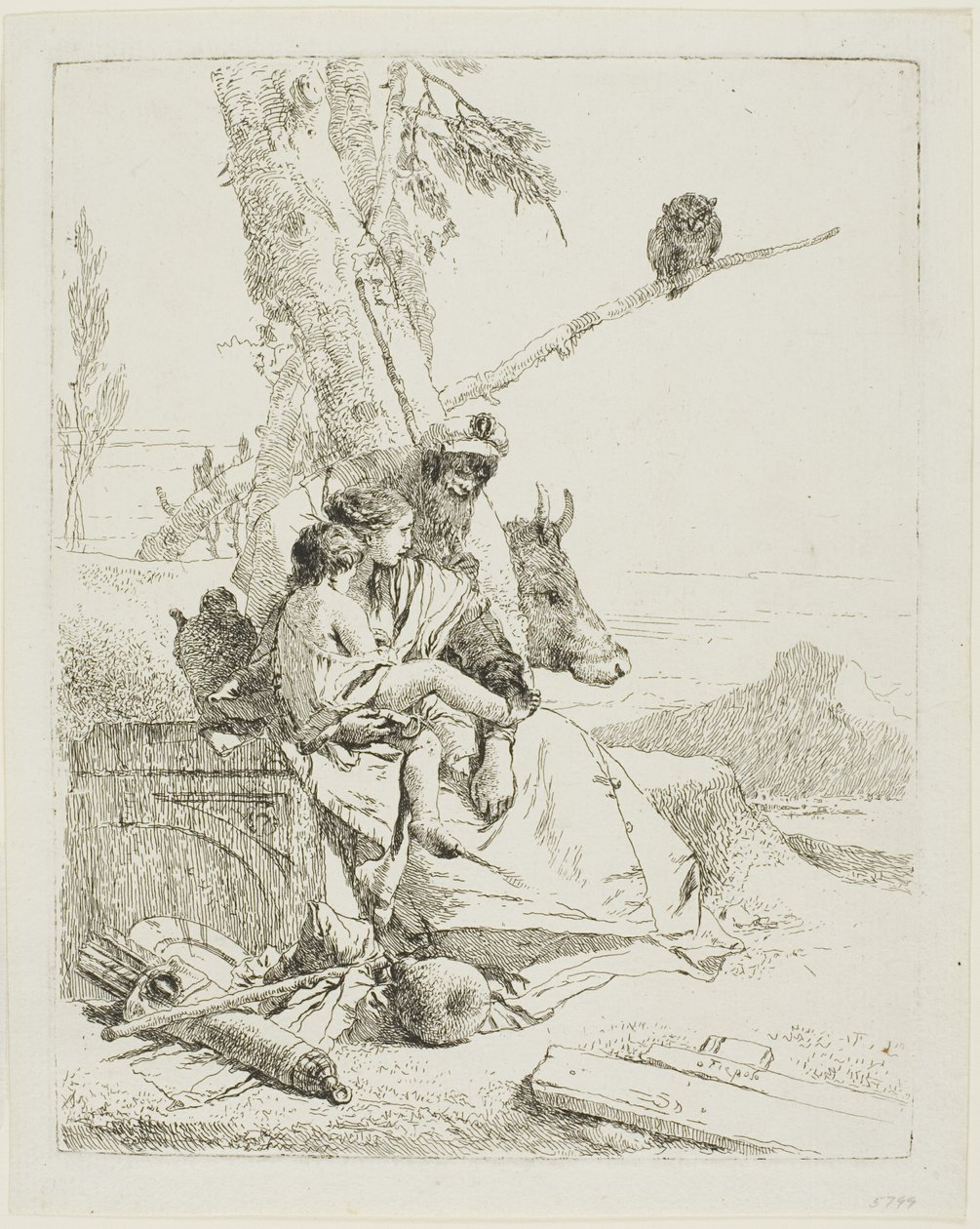 La Famiglia del Contadino Orientale, da Scherzi da Giambattista Tiepolo