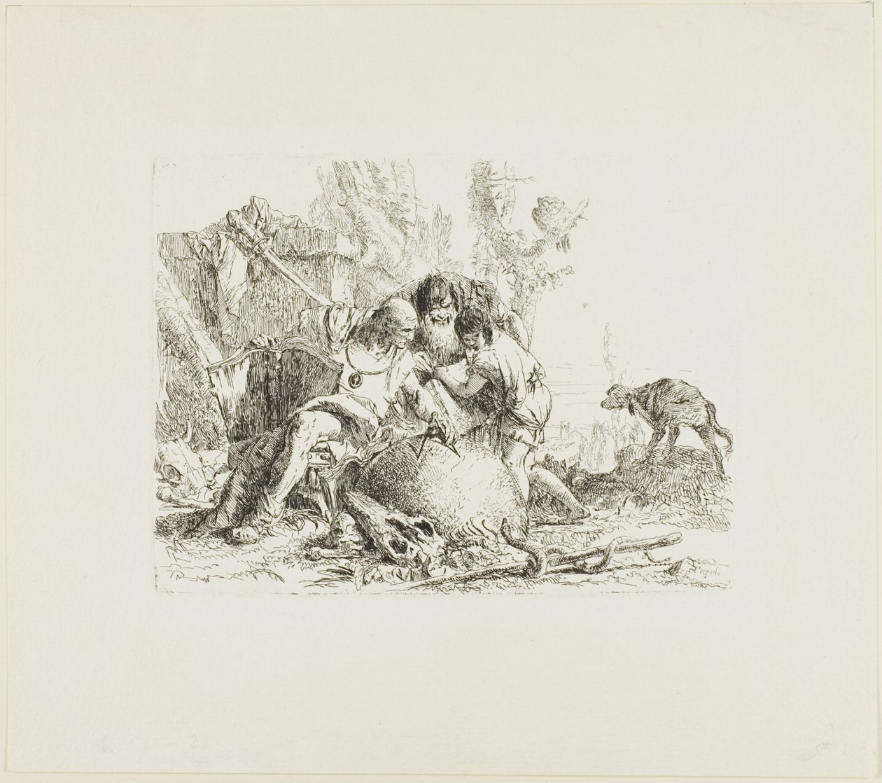 Due maghi e un bambino, da Scherzi da Giambattista Tiepolo