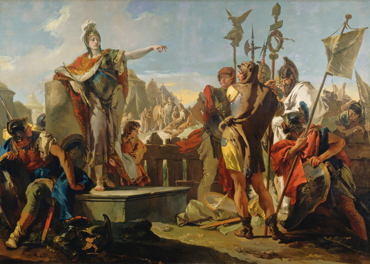 La regina Zenobia si rivolge ai suoi soldati da Giambattista & Tiepolo Giandomenico (1727-1804) Tiepolo