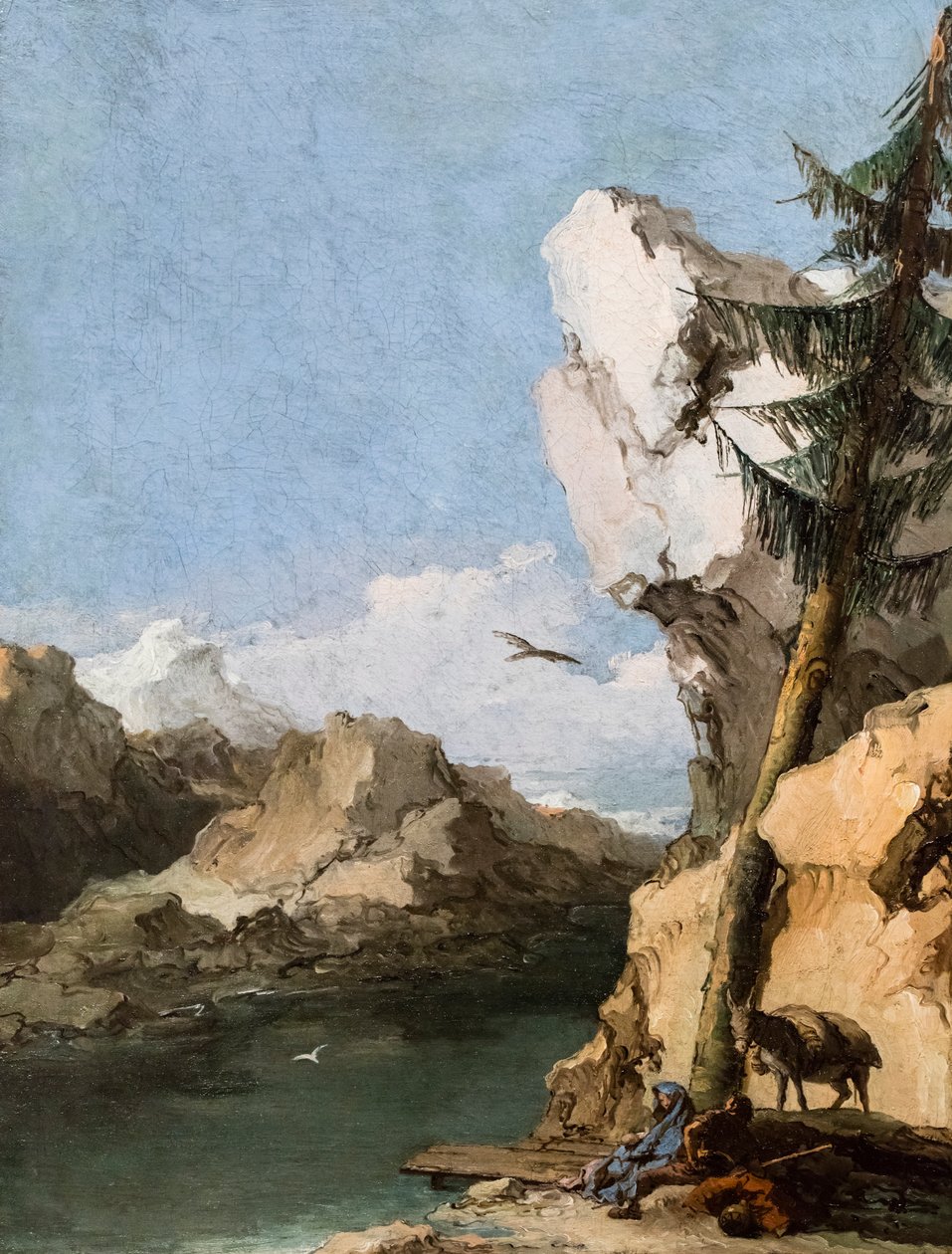 Riposo durante la fuga in Egitto, 1762/70 circa (olio su tela) da Giambattista & Tiepolo Giandomenico (1727-1804) Tiepolo