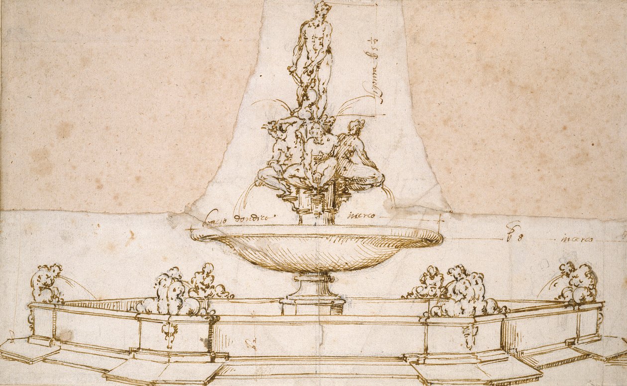 Progetto per una fontana, fine XVI secolo da Giambologna