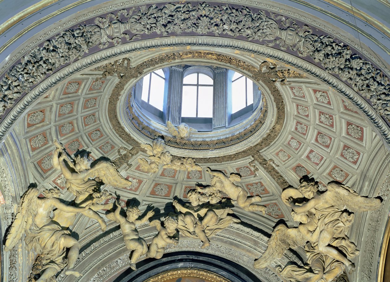 Vista della cupola con angeli musicisti dalla Cappella Fonseca da Gian Lorenzo Bernini