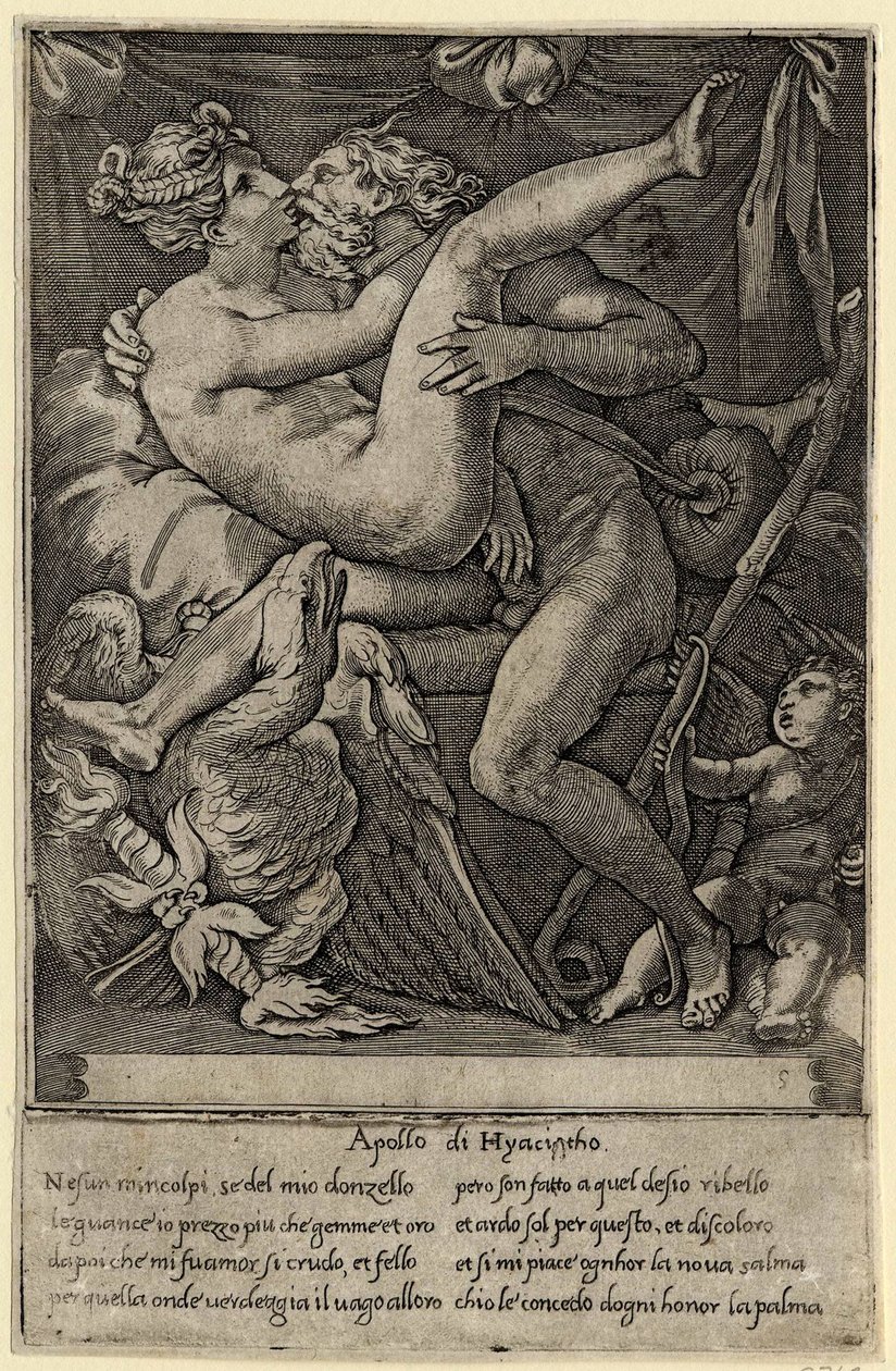 Giove e Mnemosine dopo Perino del Vaga, 1527 da Gian Jacopo Caraglio