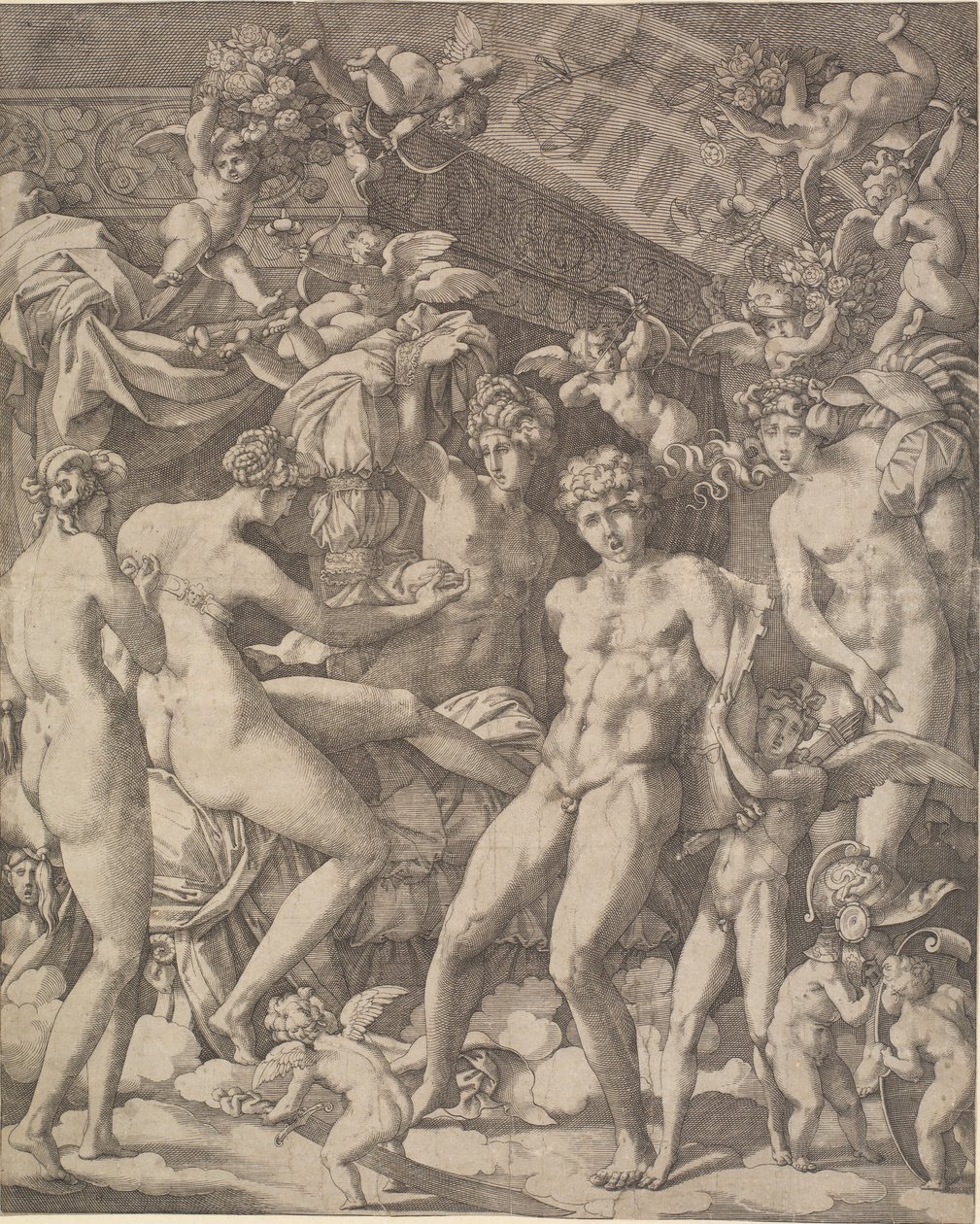 Venere e Marte con amorini e tre grazie da Gian Jacopo Caraglio