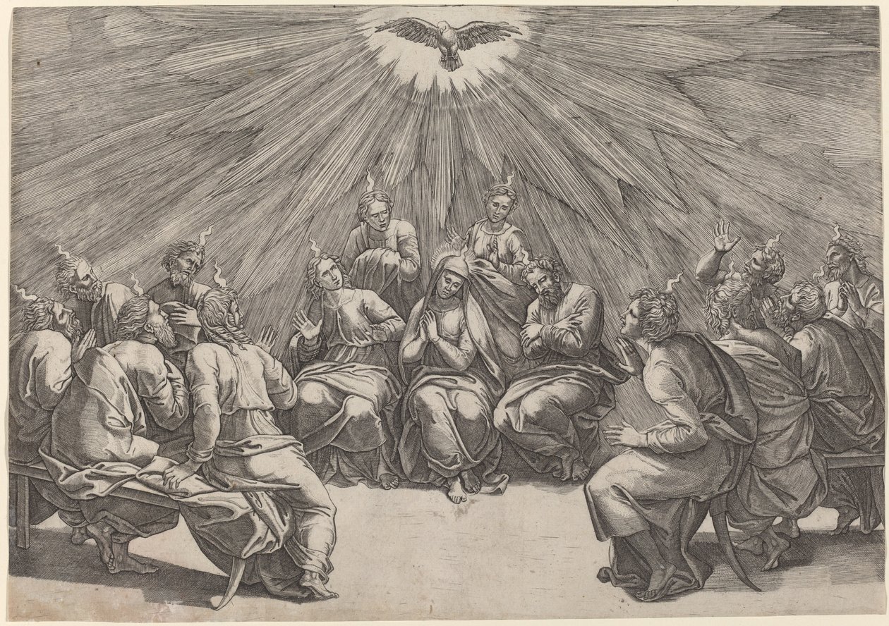 Pentecoste da Gian Jacopo Caraglio after Raphael