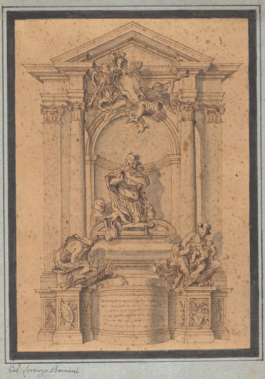 Entwurf für das Grabdenkmal eines Offiziers da Gian Lorenzo Bernini