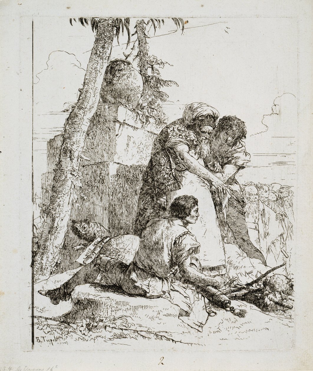 Mago che Indica una Testa Ardente a Due Giovani, c. 1740s da Giovanni Domenico Tiepolo