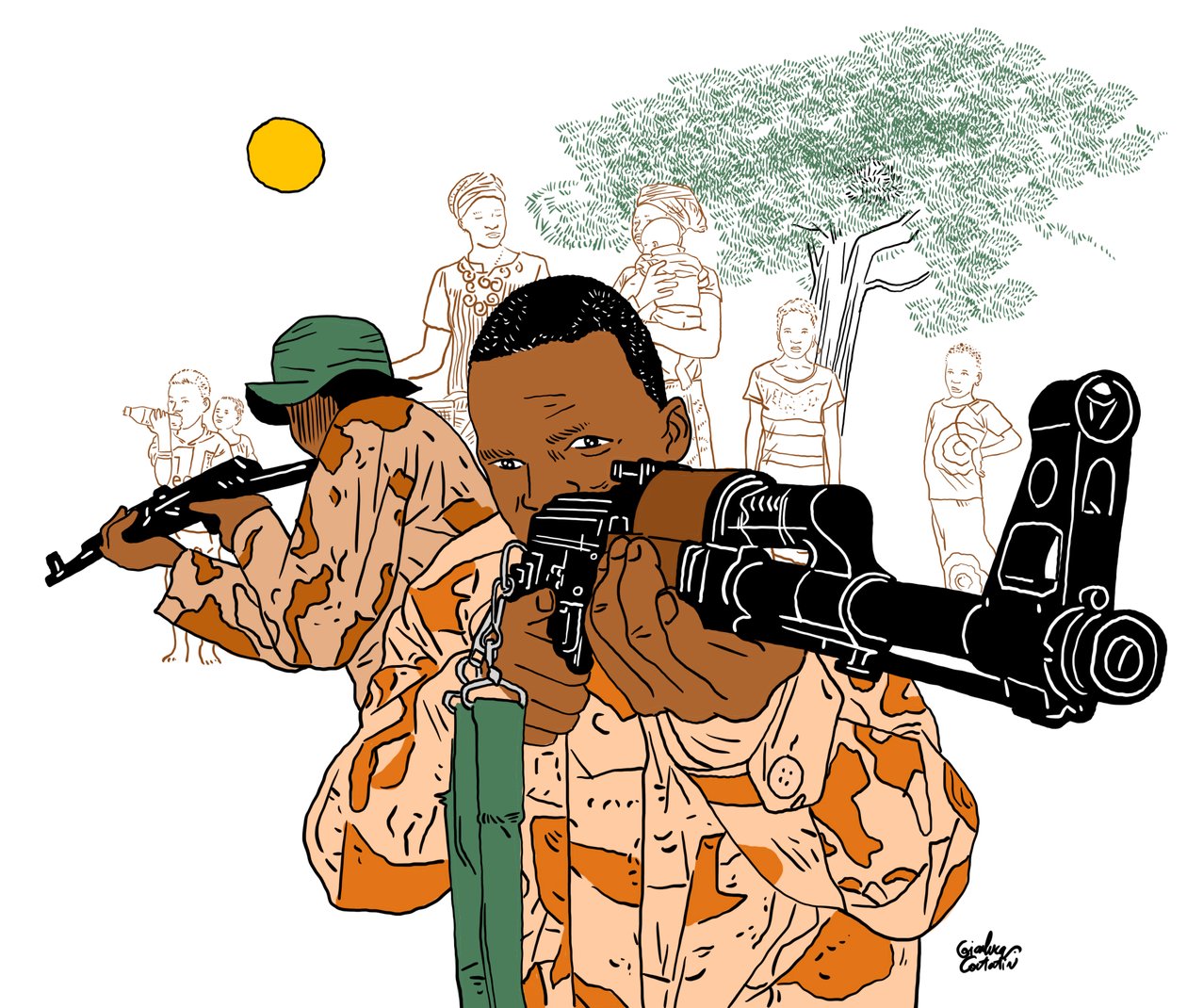 Africa militare, 2022 (digitale) da Gianluca Costantini