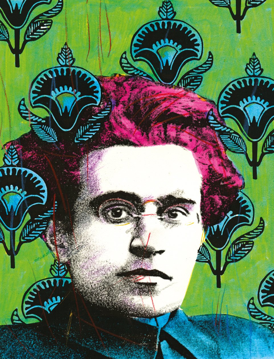 Ritratto di Antonio Gramsci, 2008 (tecnica mista) da Gianluca Costantini